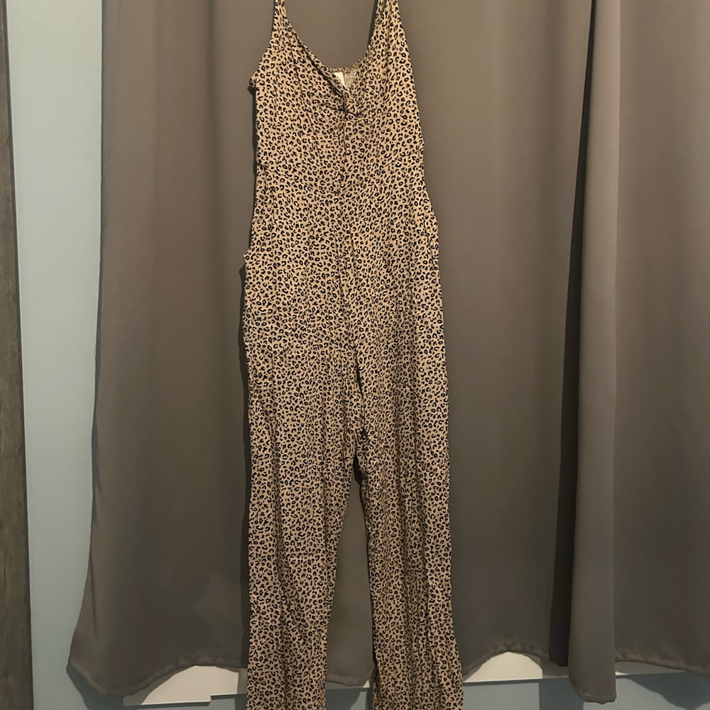 Blue Rain Tan Leopard Jumpsuit